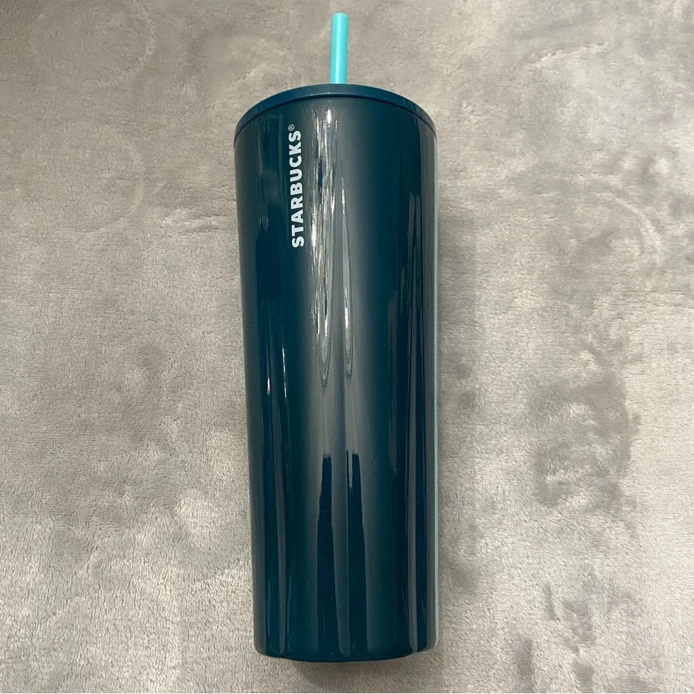 New! Starbucks glacier blue cold cup venti 24oz tumbler with straw